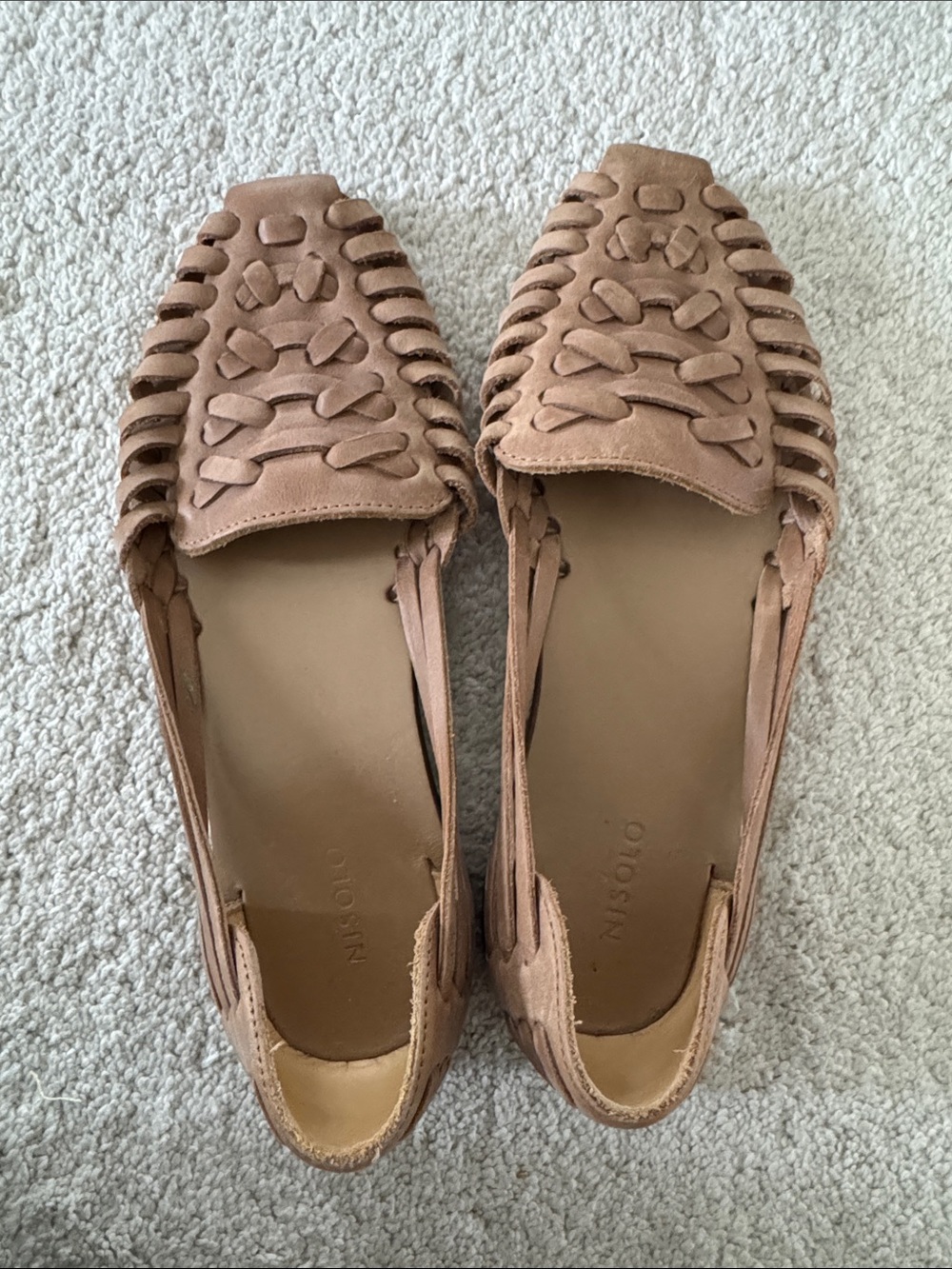 Nisolo Women’s Woven Leather Flats in Tan